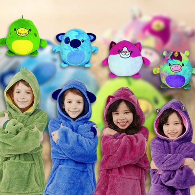 Miękka zabawka 3 w 1 (poduszka, koc i bluza z kapturem) | PILLOWPET