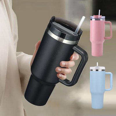 Kubek Termiczny z Uchwytem i Słomką | HIPYSIP